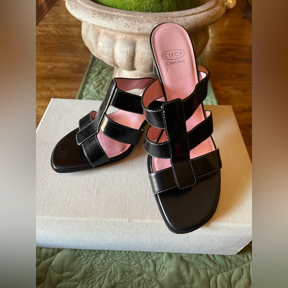 Joan & David Black Strappy Sandals